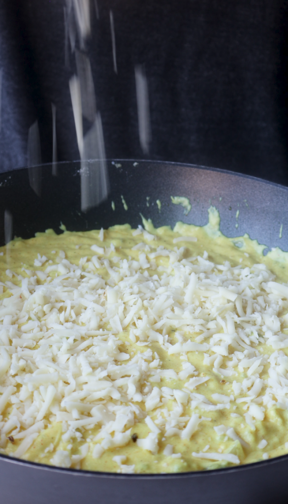 Saute onions and jalapeños in butter and garlic then add flour, whole milk, half and half cream, a perfect blend of seasonings, dijon mustard, pepper jack cheese, mozzarella

